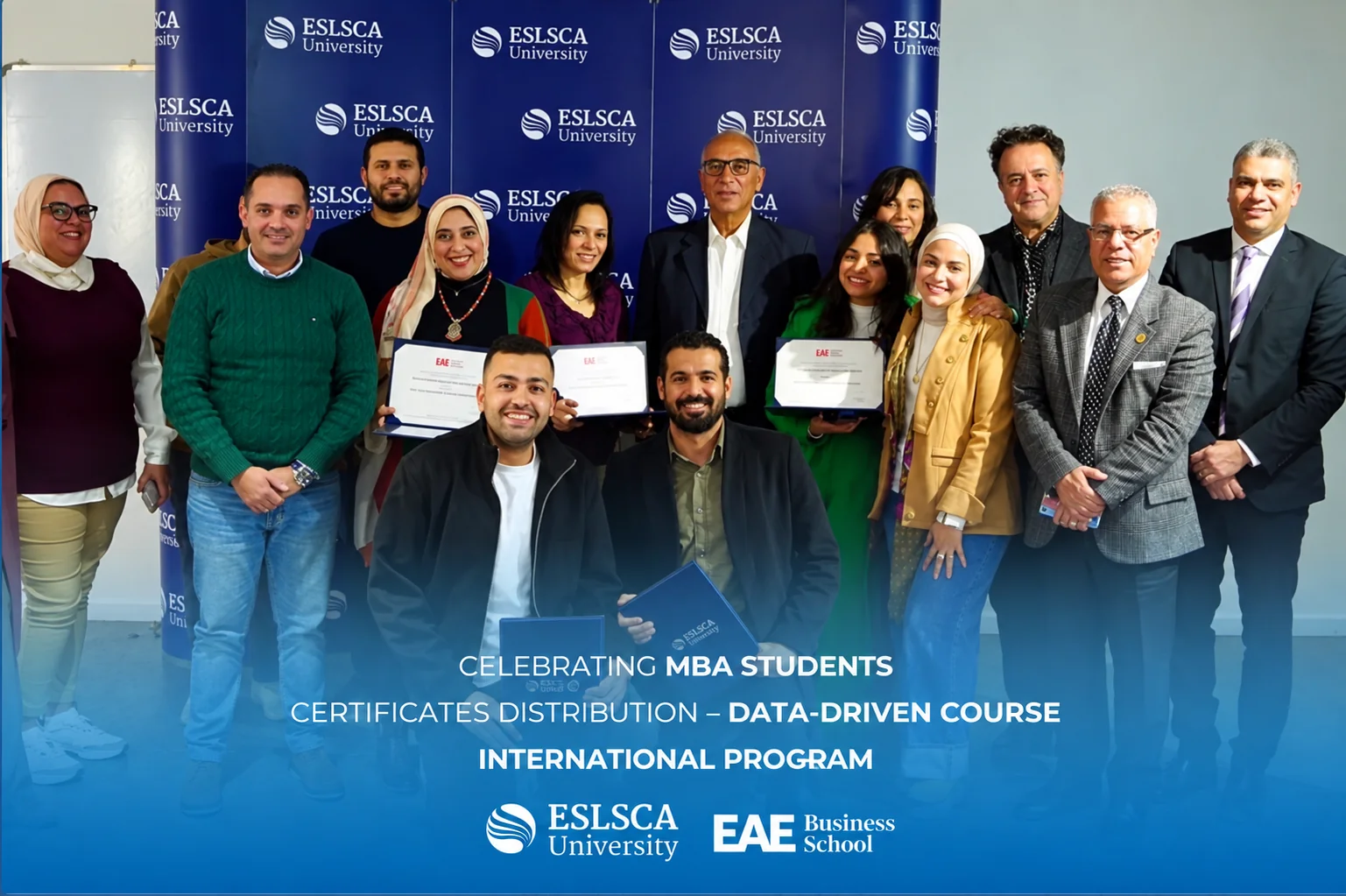 Walaa Elagami at a certificate ceremony in Barcelona